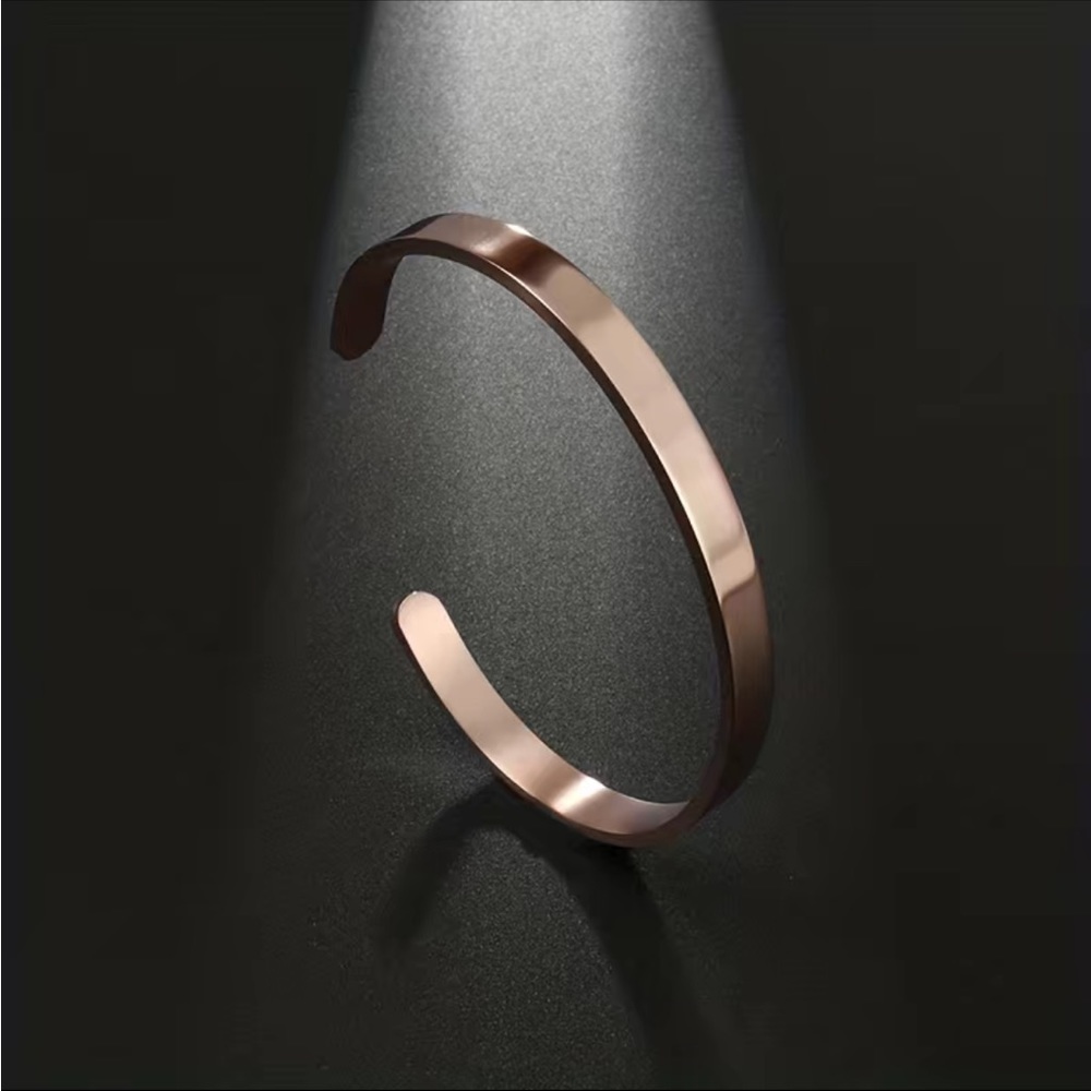 Rose Gold Cuff Style Stackable Bangle Bracelet - image 2